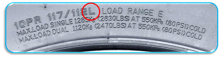 Speed Rating for light truck tires - speed rating l